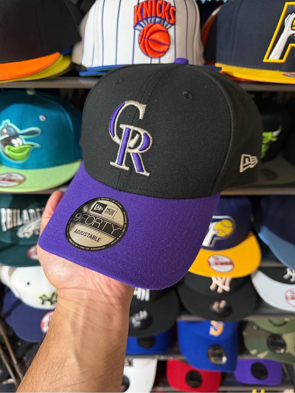 New Era Colorado Rockies Black & Purple Strapback Hat